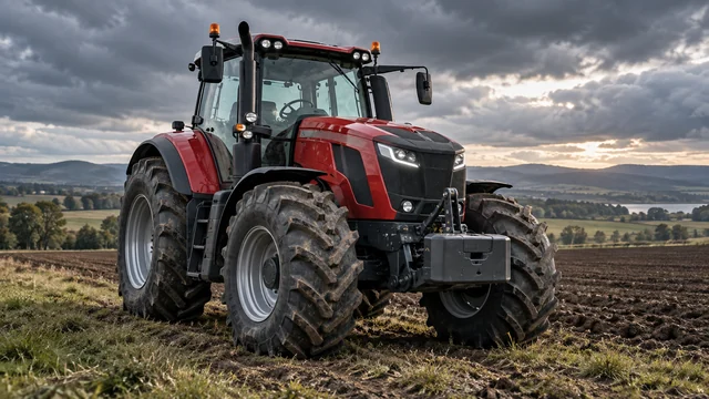 Traktor Tuning – roter Traktor auf dem Feld