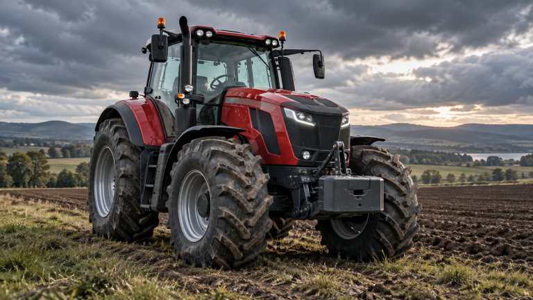 Traktor Tuning – roter Traktor auf dem Feld